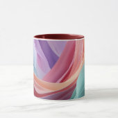 Mug Vagues de tissu pastel abstrait (Centre)