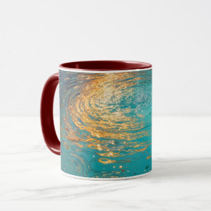 Mug Vagues d'eau abstraites avec lumière dorée du sole