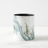 Mug Vagues d'Océan Abstrait moderne - Élégant Combo Na (Centre)