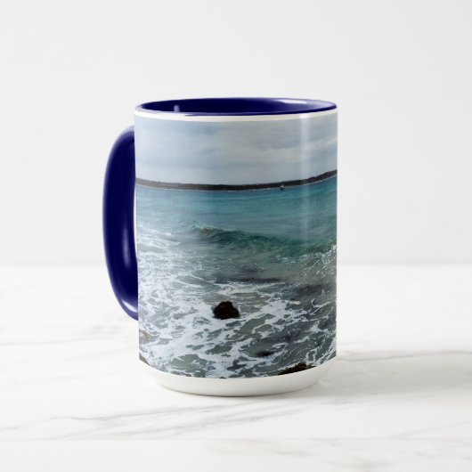 Mug Vagues Et Bateaux De Pêche Sur L'Océan, (Devant gauche)