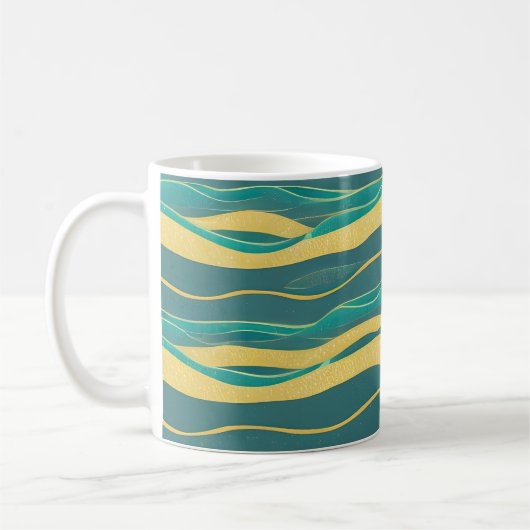 Mug Vagues fracturées du paysage marin Abstrait 20 (Gauche)
