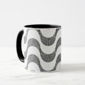 Mug vagues noires et blanches en pavé portugais (Devant gauche)