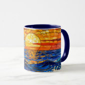 Mug Vagues océaniques côtières océaniques Coucher de s (Devant droit)