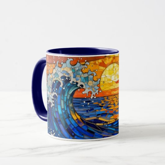 Mug Vagues océaniques côtières océaniques Coucher de s (Devant gauche)