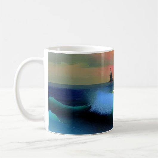 Mug Vagues océaniques dramatiques et reflet des couche (Gauche)