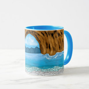 Mug Vagues océaniques et canyon en train de dessiner p
