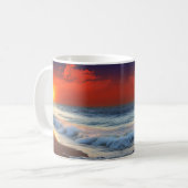 Mug Vagues océaniques et coucher de soleil sur douche (Devant gauche)
