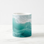 Mug Vagues océaniques sarcelle abstraites (Centre)