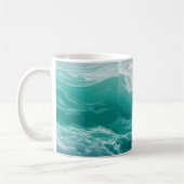 Mug Vagues océaniques sarcelle abstraites (Gauche)