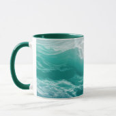Mug Vagues océaniques sarcelle abstraites (Gauche)