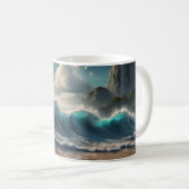 Mug Vagues océaniques sur une plage (Devant droit)
