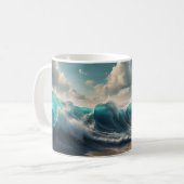 Mug Vagues océaniques sur une plage (Devant gauche)