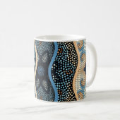 Mug Vagues Ornées : Texture de mosaïque. (Devant droit)