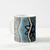 Mug Vagues Ornées : Texture de mosaïque. (Devant gauche)