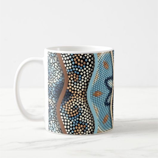 Mug Vagues Ornées : Texture de mosaïque. (Gauche)