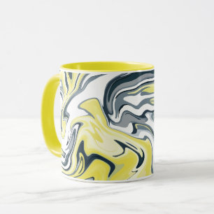 Mug Vagues rayonnantes de jaune, blanc et gris