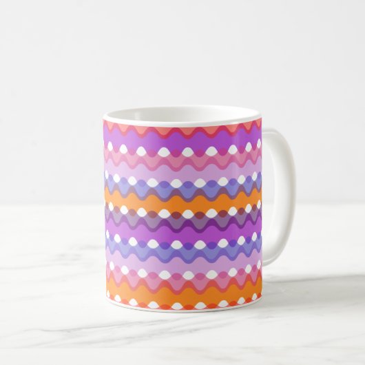 Mug Vagues rétro (Devant droit)