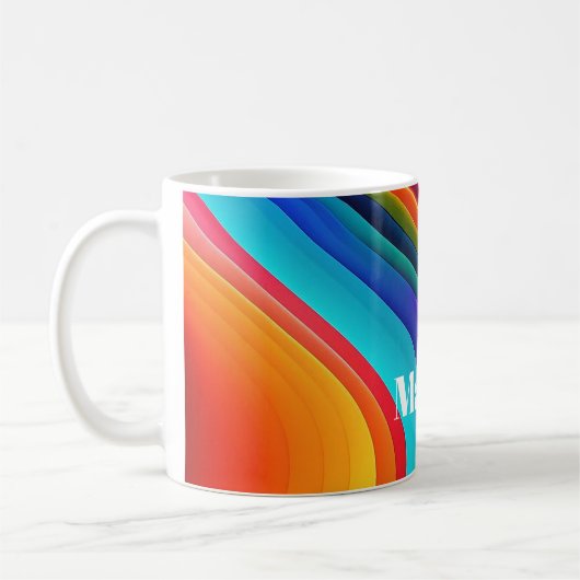 Mug Vagues rétro colorées Super (Gauche)