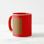 Mug Vagues rouges et vertes (Devant gauche)