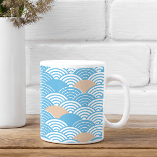 Mug Vagues Seigaiha et Soleil Levant Japonais Modernes