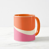 Mug Vagues simples 2 en rose, orange et crème (Devant droit)