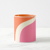 Mug Vagues simples 3 - rose, orange et crème (Centre)