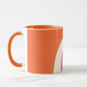 Mug Vagues simples 3 - rose, orange et crème (Gauche)