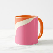 Mug Vagues simples 3 - rose, orange et crème (Devant droit)