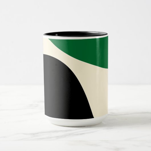 Mug Vagues simples 4 en vert, crème et noir (Centre)