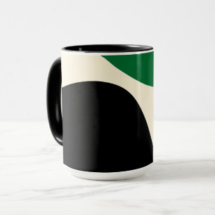 Mug Vagues simples 4 en vert, crème et noir