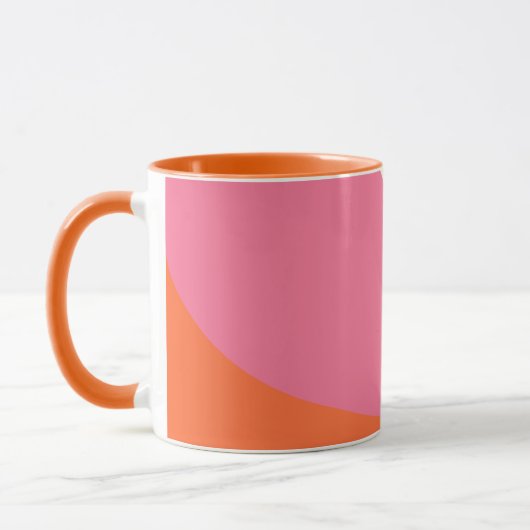 Mug Vagues simples - rose, orange et crème (Gauche)