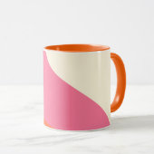 Mug Vagues simples - rose, orange et crème (Devant droit)