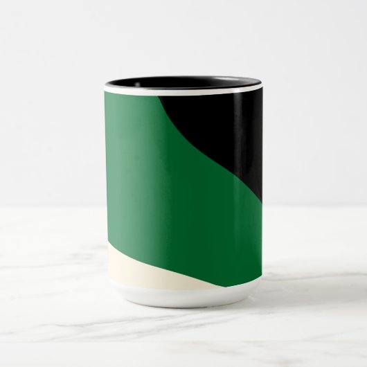 Mug Vagues simples - vert, crème et noir (Centre)
