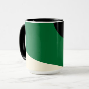 Mug Vagues simples - vert, crème et noir