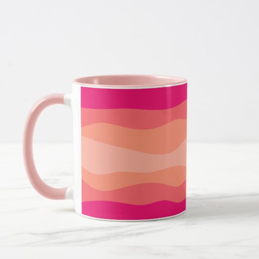 Mug Vagues stratifiées Corail rose (Gauche)