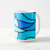 Mug Vagues turquoises de verre (Devant droit)