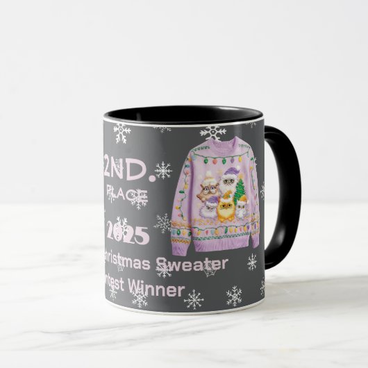 Mug Vainqueur 2ème place du concours de Pull de Noël T (Devant droit)