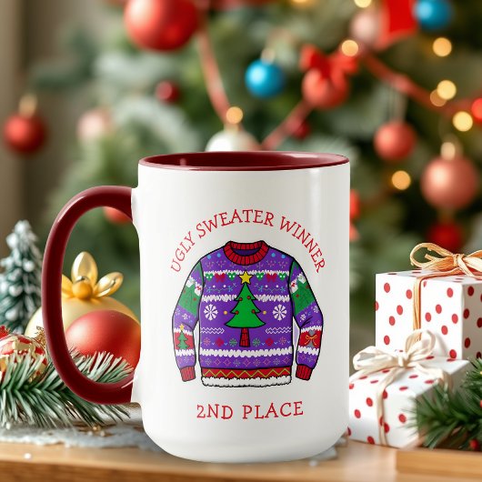 Mug Vainqueur de la deuxième place du pull moche de No