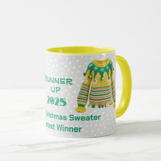 Mug Vainqueur du concours de deuxième place du pull de (Devant droit)