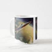 Mug Vaisseau spatial de science-fiction vintage Avion  (Devant gauche)