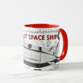 Mug Vaisseau Spatial Vintage Jet Rocket (Devant droit)