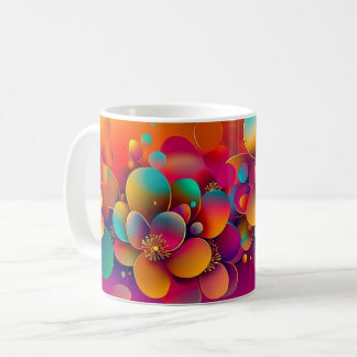 Mug Vaisselle colorée à motif floral lumineux pour la