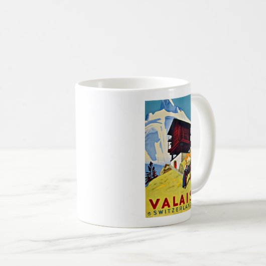 Mug Valais Suisse Vintage voyage Belle (Devant droit)
