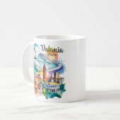 Mug Valencia Spain Cityscape Watercolor Travel Custom (Devant gauche)