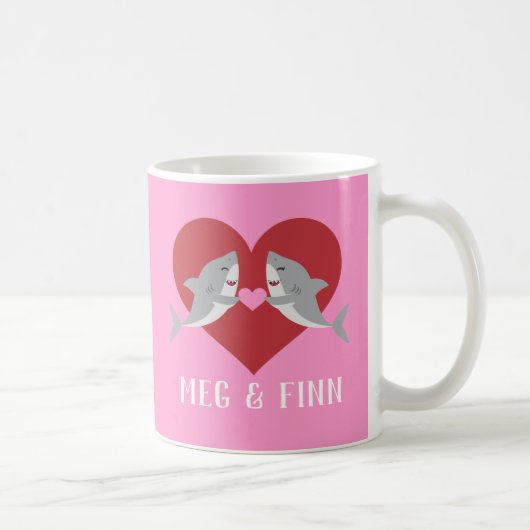 Mug Valentin d'amour du requin (Droite)