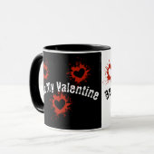 Mug Valentin Noir Et Blanc (Devant gauche)
