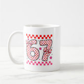 Mug Valentine 67 Six Seven 6 7 Funny Heart Bow For Kid (Gauche)