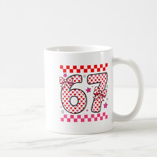 Mug Valentine 67 Six Seven 6 7 Funny Heart Bow For Kid (Droite)
