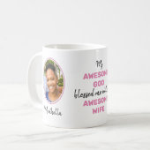 Mug Valentine AWESOME DIEU AWESOME WIFE Photo (Devant gauche)