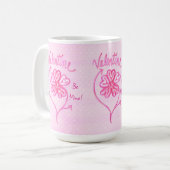 Mug Valentine Be Mine Rose Hearts Flower Art (Devant gauche)